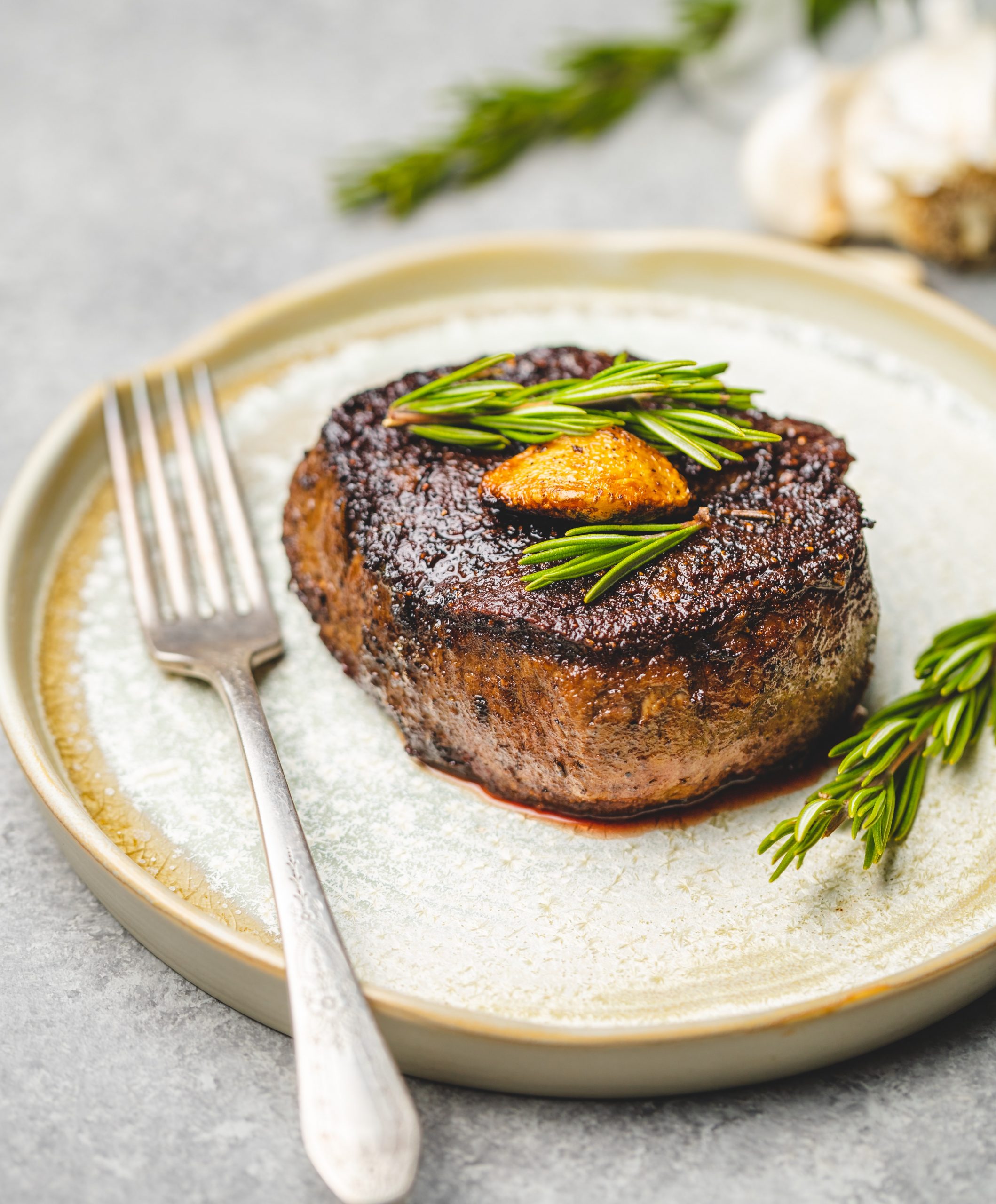 Steak at a restaurant